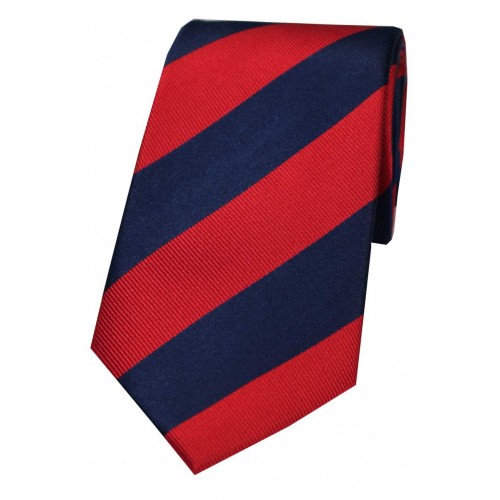 Corbata de rayas club marino y rojo