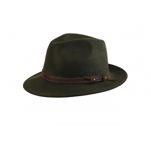 Sombrero de fieltro indeformable y impermeable, color verde