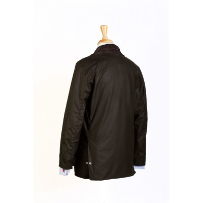 Rear view of our Brooke wax jacket. Rear vents with gusset.