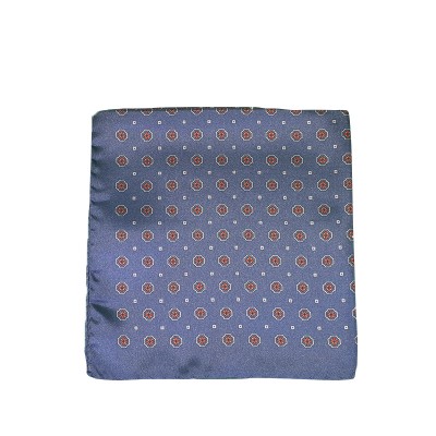 Silk pocket square with floral motif.