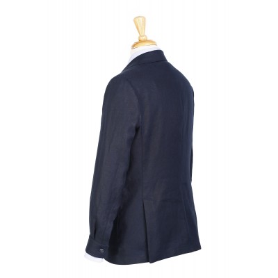Rear view of our classic 4 button Henley teba jacket